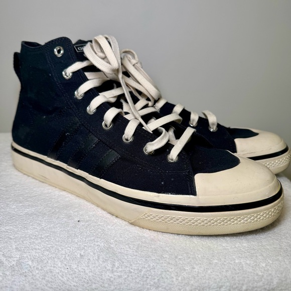 adidas Other - Men's adidas Nizza Hi RF 74 shoes Core Black size 13 black canvas retro high top